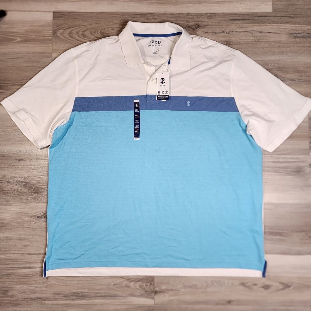 Izod Polo Shirt Men's 4XLT White Advantage Performance New
